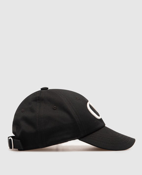 Off-White Чорна кепка з контрастною вишивкою логотипа OW OWLB045C99FAB004