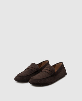 Bally Коричневые замшевые мокасины Kolton с логотипом. MSD02NSU035