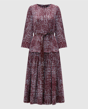 PROENZA SCHOULER Бордова сукня Harlow в принт R2513012BYP137