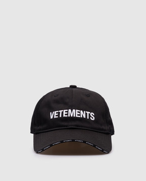 Vetements Чорна кепка з вишивкою логотипа UA66CA120Bw