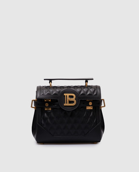 Balmain Черная кожаная сумка-мессенджер B-Buzz с геометрическим тиснением EN1DB530LHLB