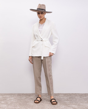 Brunello Cucinelli Белый топ из шелка M0C59EL102
