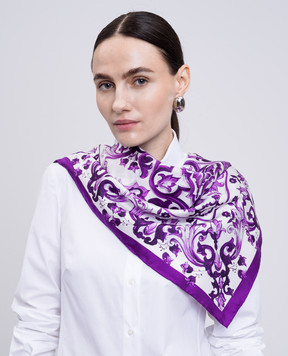 Dolce&Gabbana Платок из шелка в принт Майолика FN092RGDAOY