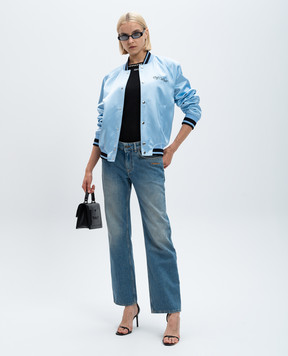 Off-White Черный топ с открытой спиной с кристаллами и бусинами OWAD258F24JER001