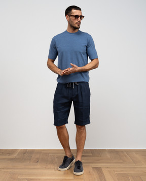 Cashmere&Whiskey Голубая футболка из льна TS6452360706F