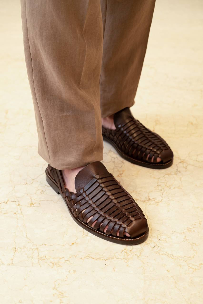 Brunello Cucinelli Коричневые кожаные туфли с плетением MZUELBM313 изображение 6