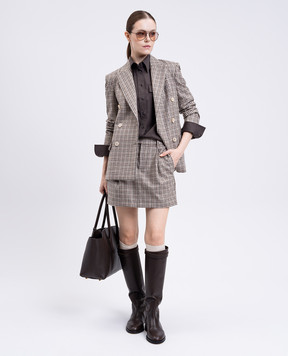 Brunello Cucinelli Юбка мини из шерсти в клетку MP523G3896