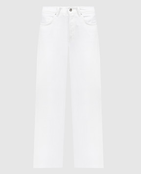 Anine Bing Белые джинсы Hugh с логотип патч. A067135170