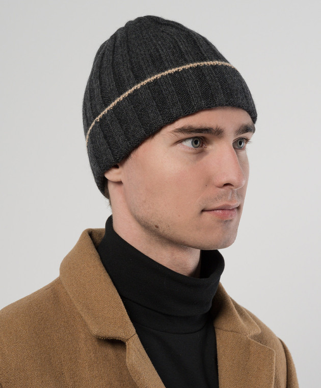 Brunello Cucinelli Серая шапка из кашемира M2240900 изображение 2
