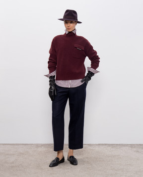 Brunello Cucinelli Сині штани Straight Crop з вовни M038PP9052