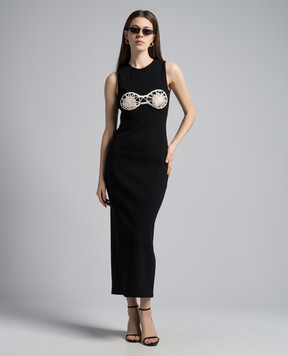 Magda Butrym Чорна сукня з аплікацією DRESS05207524