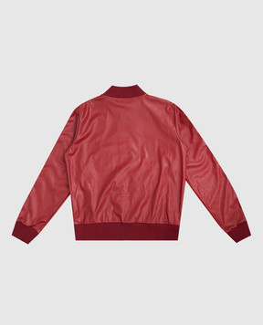 Palm Angels Дитячий червоний бомбер з логотипом PGEA001F25FAB001612