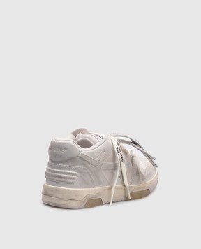Off-White Сірі шкіряні кросівки Оut Оf Оffice з вінтажним ефектом OWIA259C99LEA013