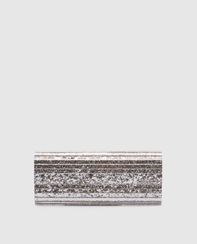 Jimmy Choo Серебристый клатч Sweetie с глитером с гравировкой логотипа SWEETIECOC