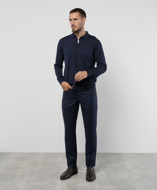 Stefano Ricci Фіолетове поло з вовни з вишивкою логотипа K303071P30F24345 зображення 2