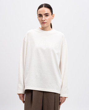 Jil Sander Белый лонгслив с принтом логотипа. J03GC0136J20243