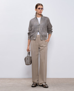 Brunello Cucinelli Бежевые брюки с шерстью MP580P8708