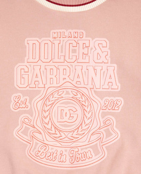 Dolce&Gabbana Дитячий рожевий світшот з принтом логотипа L5JWBSG7PHC812+