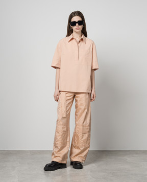 Jil Sander Бежеві штани-карго з шовком J40KA0202J70003
