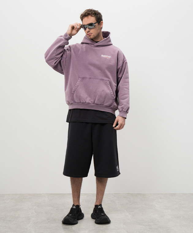 Balenciaga Черные шорты Large с вышивкой логотипа 795261TRVB8 изображение 2