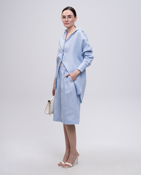 Agnona Блакитні бермуди з льону T80703YU3039