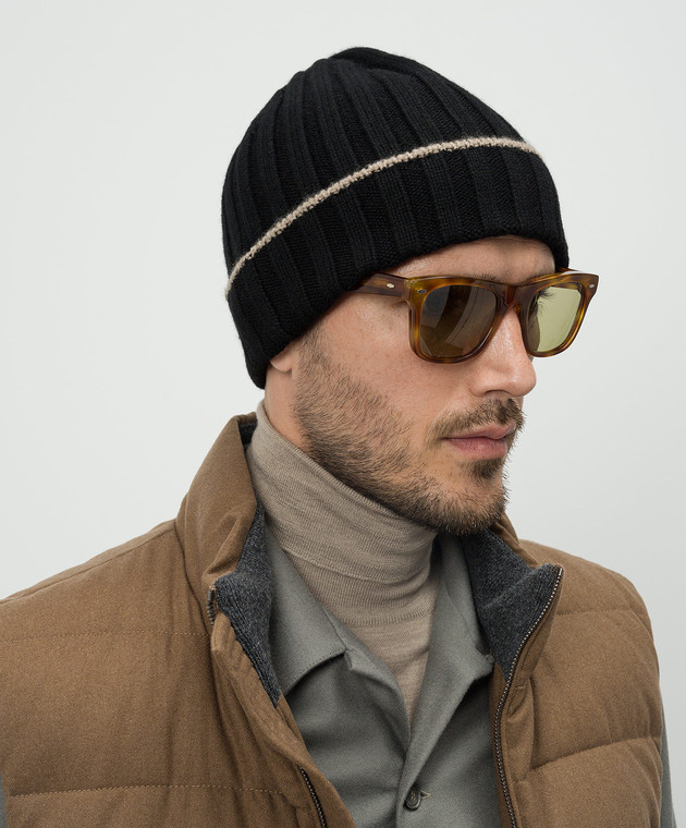 Brunello Cucinelli Черная шапка из кашемира M2240900 изображение 2