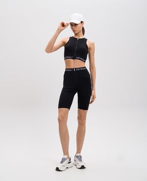 Off-White Черные шорты с узором логотипа OWVH029S25JER001