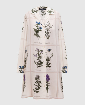 Max Mara Weekend Бежева сукня-сорочка ECCESSO із шовку в квітковий принт ECCESSO