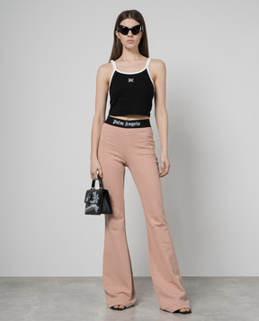 Palm Angels Чорний топ з вишивкою логотипа PWAD060S24FAB001