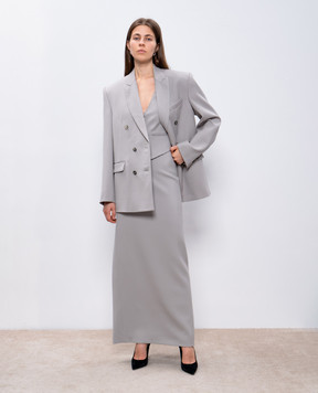 WARDROBE.NYC Сіра спідниця максі з вовни W2071PC