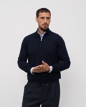 Brunello Cucinelli Синій джемпер з кашеміру M2200124