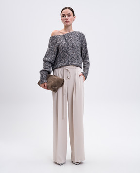 Twinset Сірий светр з логотипом 252AP3220