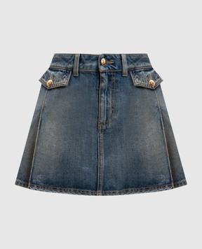 Alexander McQueen Синяя юбка мини с эффектом потертости 817595QMACV