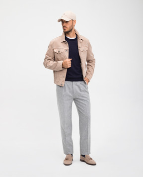 Brunello Cucinelli Синий джемепр из шерсти и кашемира M2400100