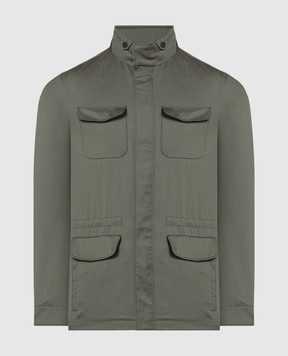 Enrico Mandelli Куртка кольору хакі з вишивкою логотипа A8T5445323