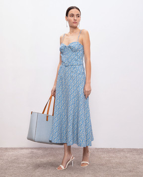 Ermanno Scervino Блакитна сукня-бюстьє в квітковий принт D462Q325UCH