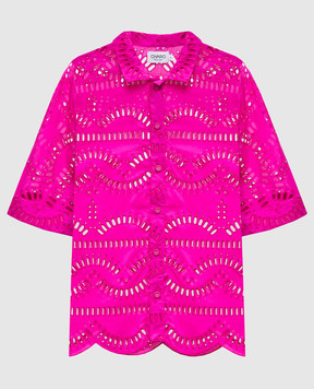 Charo Ruiz Розовая блуза Isma с вышивкой бродери 243200