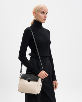 Gianni Chiarini Бежева комбінована сумка-сетчел Clio з принтом логотипа BS11599SALPL
