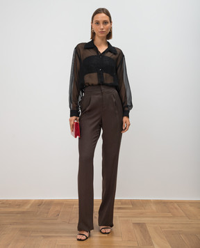 Gucci Коричневые брюки из шелка 336204