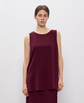 Allude Бордовый топ из шелка 25584002