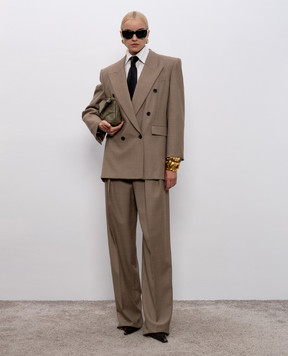 Saint Laurent Бежеві штани з вовни 824389Y1I25