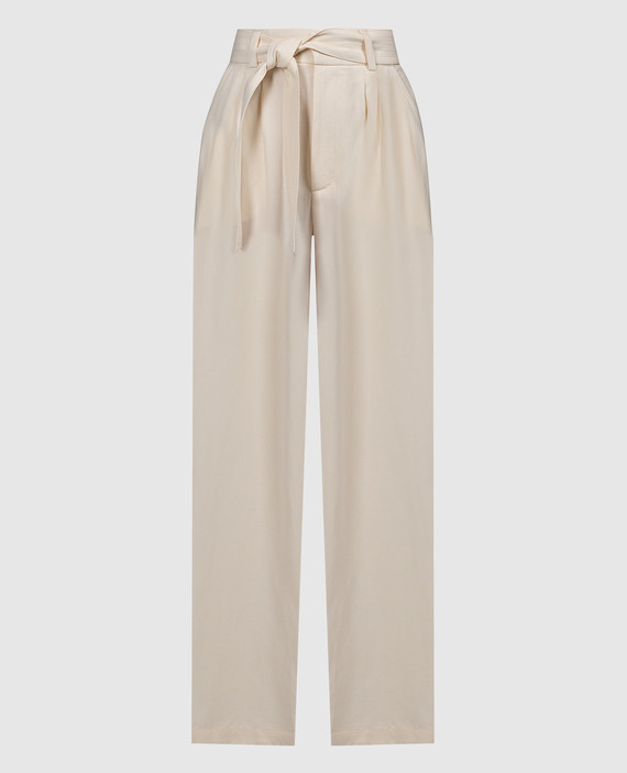 Beige pants with linen