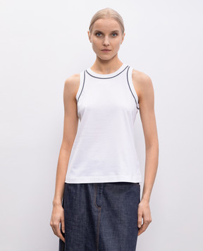 Brunello Cucinelli Белый топ с цепочкой мониль M0T81FP340