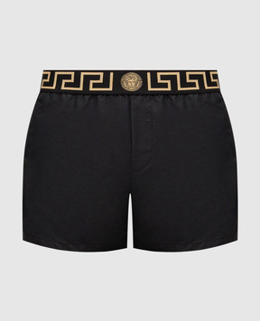 Versace Черные шорты для плавания Greca ABU010221A11120