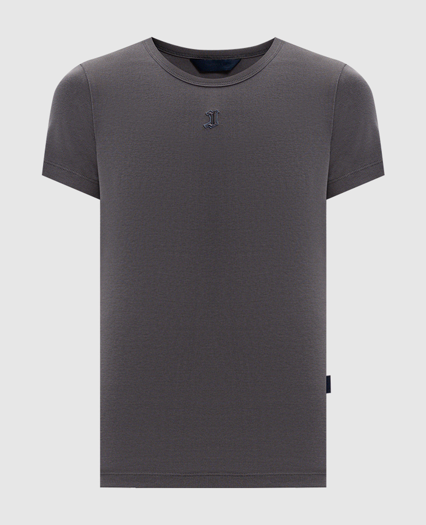 

Серая футболка с нашивкой монограммы, Серый, Футболки