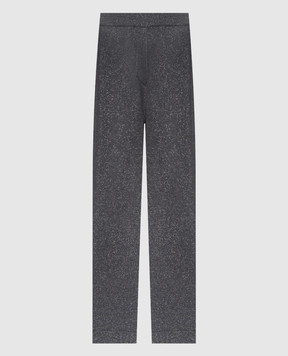 Brunello Cucinelli Сірі штани в рубчик з люрексом MAZ260299P