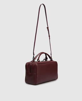 Brunello Cucinelli Бордова шкіряна сумка Explorer Boston з логотипом MBGED2632