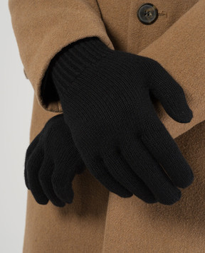 Brunello Cucinelli Черные перчатки из кашемира M2293118