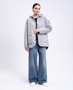 Moncler Серая куртка из шерсти и кашемира с жилетом K20931A000525980N