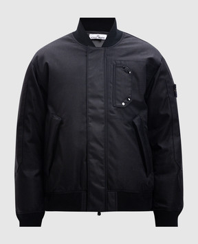 Stone Island Черный пуховый бомбер с логотип патч 811546536